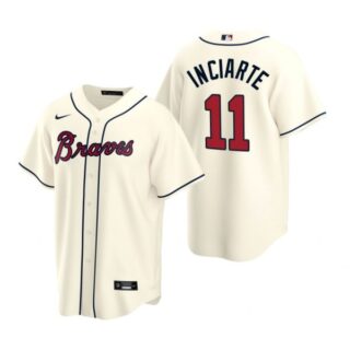 Men's #11 Ender Inciarte Atlanta Braves Cool Base Jersey Cream