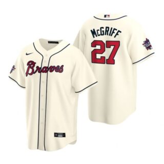 Men's Fred Mcgriff Atlanta Braves Cool Base All Star Jersey Cream