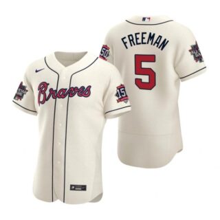 Men's Freddie Freeman Atlanta Braves Flex Base All Star Jersey Cream