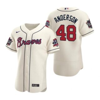 Men's Ian Anderson Atlanta Braves Flex Base All Star Jersey Cream