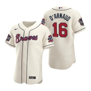 Men's Travis D'Arnaud Atlanta Braves Flex Base All Star Jersey Cream