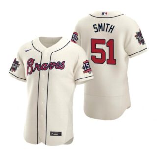 Men's Will Smith Atlanta Braves Flex Base All Star Jersey Cream