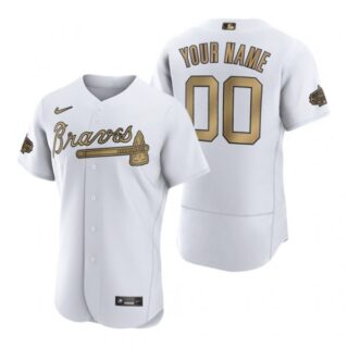 Men's Flex Base Custom Atlanta Braves 2022 MLB All-Star Game White Stitched Jersey