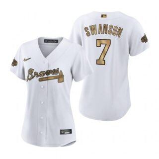 Women's Dansby Swanson Atlanta Braves 2022 MLB All-Star Game White Stitched Jersey