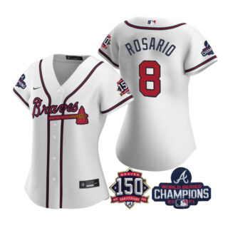 Women's Atlanta Braves Eddie Rosario 2021 World Series Champions Stitched Jersey White