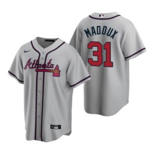 Men's Greg Maddux Atlanta Braves Cool Base Jersey Gray