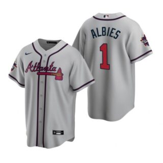 Men's Ozzie Albies Atlanta Braves Cool Base All Star Jersey Gray