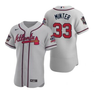 Men's A.J. Minter Atlanta Braves Flex Base All Star Jersey Gray