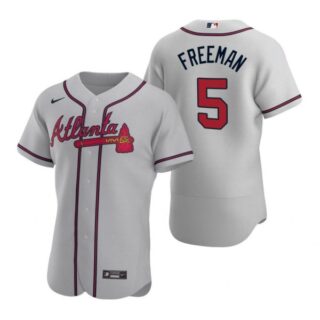 Men's Freddie Freeman Atlanta Braves Flex Base Jersey Gray