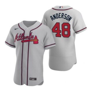 Men's Ian Anderson Atlanta Braves Flex Base Jersey Gray