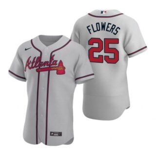Men's Tyler Flowers Atlanta Braves Flex Base Jersey Gray