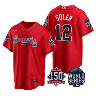 Youth Atlanta Braves Jorge Soler 2021 World Series Stitched Jersey Cool Base Red
