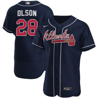 Men's Matt Olson Atlanta Braves Navy Jersey - All Stitched Navy