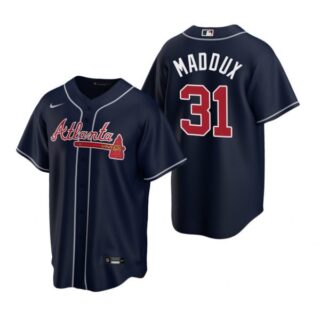 Men's Greg Maddux Atlanta Braves Cool Base Jersey Navy