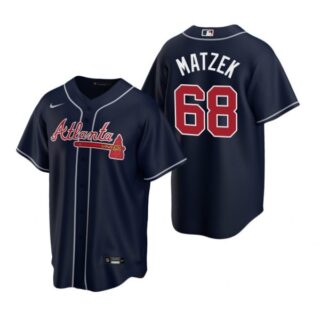 Men's Tyler Matzek Atlanta Braves Cool Base Jersey Navy