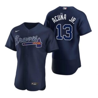 Men's Ronald Acuna Jr. Atlanta Braves Flex Base Jersey Navy