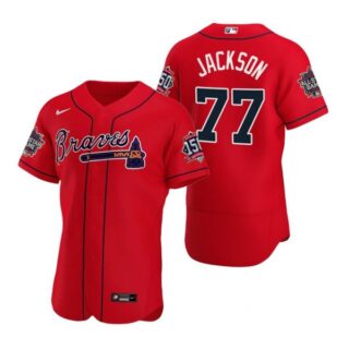 Men's Luke Jackson Atlanta Braves Flex Base All Star Jersey Red