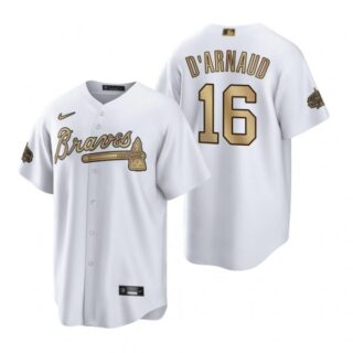 Men's Cool Base Travis D'Arnaud Atlanta Braves 2022 MLB All-Star Game White Stitched Jersey