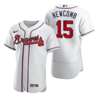 Men's #15 Sean Newcomb Atlanta Braves Flex Base Jersey White