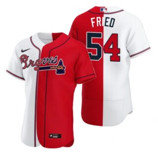 Men's #54 Max Fried Atlanta Braves Flex Base Jersey Red