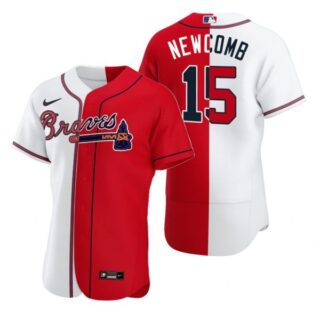 Men's #15 Sean Newcomb Atlanta Braves Flex Base Jersey Red