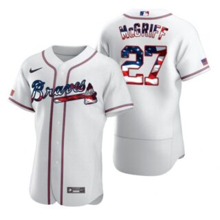 Men's Fred Mcgriff Atlanta Braves Flex Base Jersey White Stars