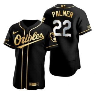 Men's Jim Palmer Baltimore Orioles Flex Base Jersey Black Golden