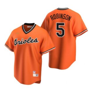 Men's Brooks Robinson Baltimore Orioles Cool Base Jersey Orange Cooperstown
