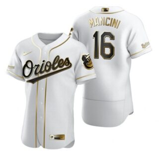 Men's Trey Mancini Baltimore Orioles Flex Base Jersey White Golden