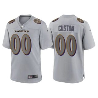 Youth Baltimore Ravens Custom Gray Atmosphere Fashion Stitched Jersey