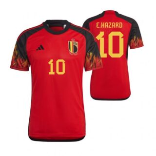 Men's Eden Hazard Belgium National Team Red Home Soccer Jersey 2022-23