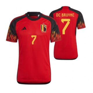 Men's Kevin De Bruyne Belgium National Team Red Home Soccer Jersey 2022-23