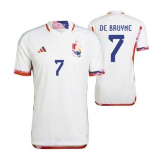 Men's Kevin De Bruyne Belgium National Team White Away Soccer Jersey 2022-23