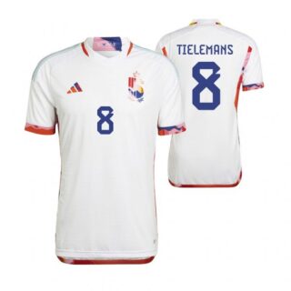 Men's Youri Tielemans Belgium National Team White Away Soccer Jersey 2022-23