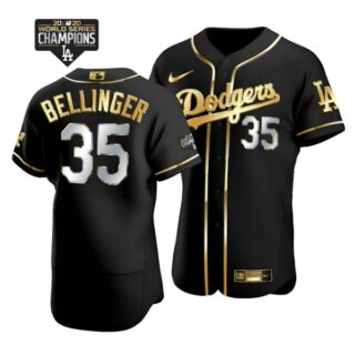 Men's Los Angeles Dodgers Cody Bellinge Jersey World Series Champions Special Edition Black Golden