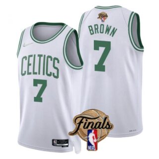 Men's Boston Celtics Jaylen Brown 2022 NBA Finals Stitched Jersey - White Association
