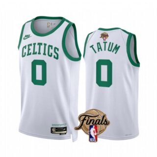 Men's Boston Celtics Jayson Tatum 2022 NBA Finals Stitched Jersey - White Classic