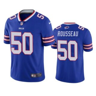 Men's #50 Gregory Rousseau Buffalo Bills Vapor Limited Jersey Stitched Royal
