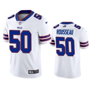 Men's #50 Gregory Rousseau Buffalo Bills Vapor Limited Jersey Stitched White