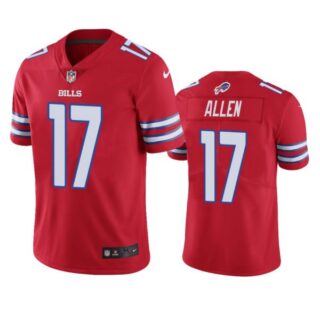 Men's #17 Josh Allen Buffalo Bills Vapor Limited Jersey Stitched Red