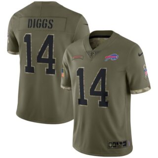 Youth Stefon Diggs Buffalo Bills Olive 2022 Salute To Service Jersey Stitched