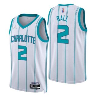 Men's Lamelo Ball Charlotte Hornets 75th Anniversary Diamond Jersey White Association