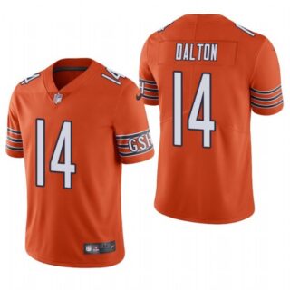 Men's #14 Andy Dalton Chicago Bears Vapor Limited Jersey Stitched Orange
