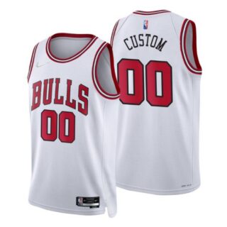 Men's Custom Chicago Bulls 75th Anniversary Diamond Jersey White Association