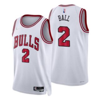 Men's #2 Lonzo Ball Chicago Bulls 75th Anniversary Diamond Jersey White Association