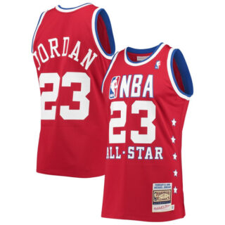 Men's Chicago Bulls #23 Michael Jordan Red 1989 NBA All-Star Hardwood Classics Jersey Stitched