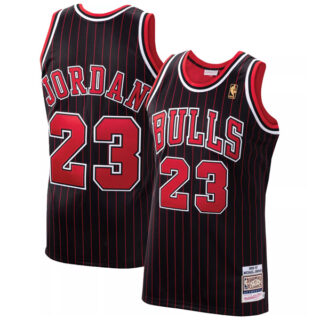 Men's Chicago Bulls #23 Michael Jordan Black 1996-97 Hardwood Classics Jersey Stitched