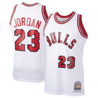 Men's Chicago Bulls #23 Michael Jordan White 1984-85 Hardwood Classics Rookie Jersey Stitched