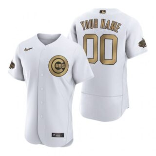 Men's Flex Base Custom Chicago Cubs 2022 MLB All-Star Game White Stitched Jersey