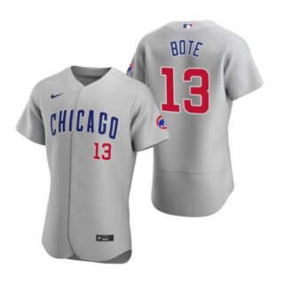 Men's David Bote Chicago Cubs Flex Base Jersey Gray